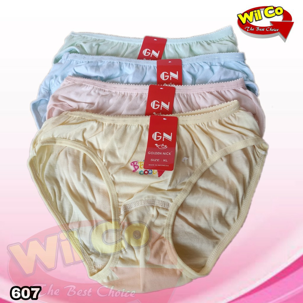 K607T - ( HARGA PER 3 PCS) CELANA DALAM ANAK WANITA GOLDEN NICK SIZE M - XL USIA 3 -9 TH