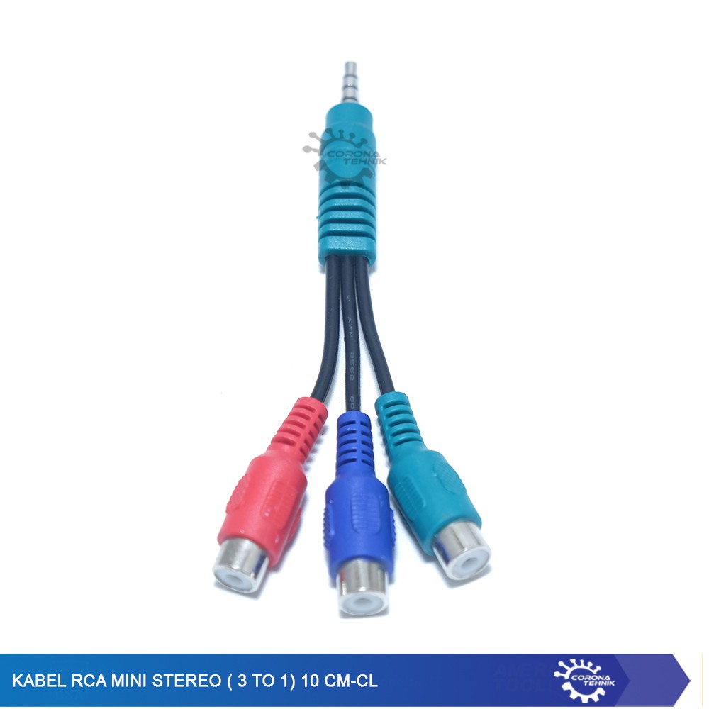 Kabel RCA - Mini Stereo ( 3 to 1 ) 10 cm - CL