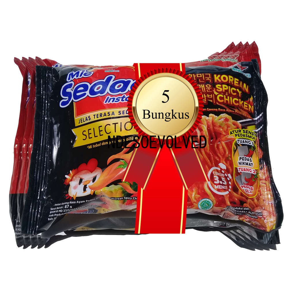 

5 PORSI EKSTRA BESAR MIE SEDAP KOREAN SPICY CHICKEN BONUS SAUS SAMBAL ABC