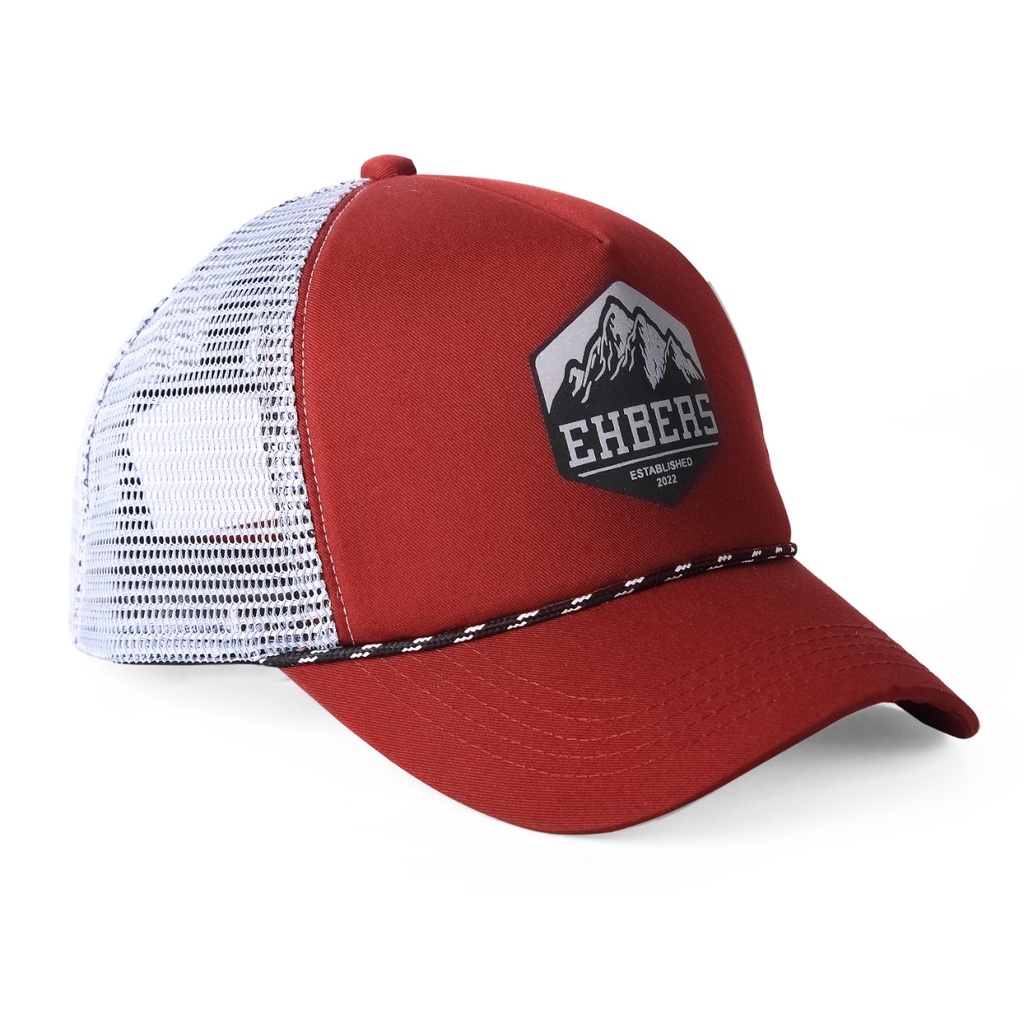 EHBERS - Topi Pria Distro Original Trucker hat Baseball Topi Jaring Merah EH 002