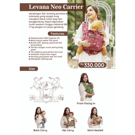 [Bonus Hagmi] CuddleMe LEVANA Carrier Gendongan Bayi 0-2 th One Size Adjustable | Gendongan Bayi SSC MShape Newborn - Toddler