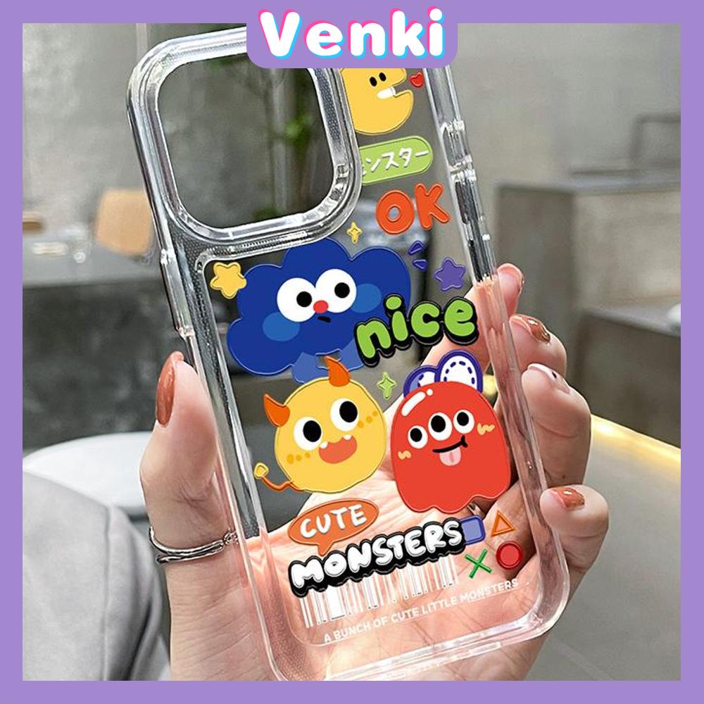 iPhone Case HD Acrylic Hard Case High Clear Metal Button Protection Camera Shockproof Cute Monster Compatible For iPhone 14 Pro Max 14 Plus 13 Pro Max 12 Pro Max 11 XR 7Plus