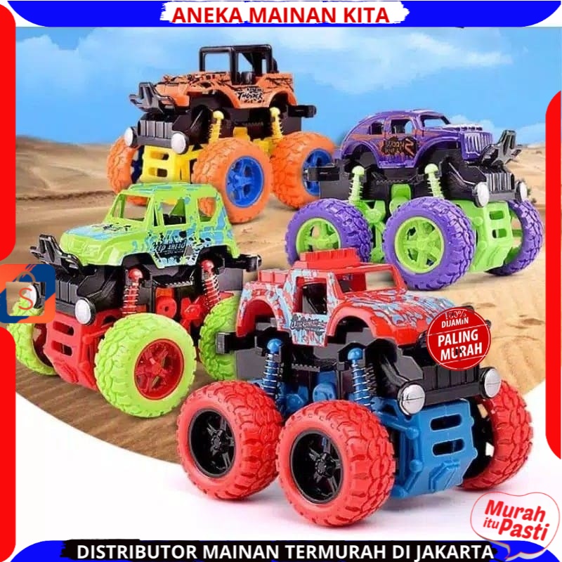 (BISA COD) Mainan Anak Monster Zap stunt Mainan Mobil Jip Zap Jeep Zep Jep Truck Off Road 4 Drive Inertial Bigfoot Jeep Toys 360 derajat