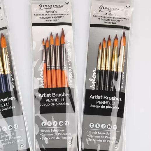 

➸ Giorgione Brush Set 5 pcs G-5050R Kuas Lukis Nylon - Hitam ✭