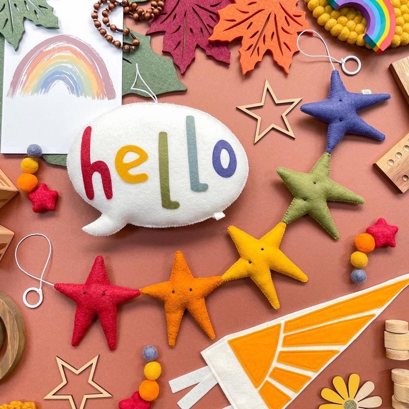 HELLO Speech Bubble Felt Hanging Decoration/Gantungan Felt/Dekorasi Felt