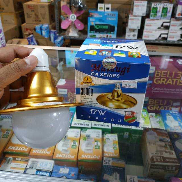 Lampu led unik + kap 17w matsugi 1800lumen tipe GA series garansi 1th grosir 14.5w 15w