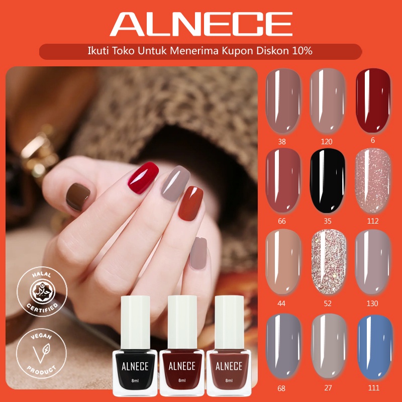 （COD）ALNECE muslim kuteks/kutek peel off/kutek halal/kutek implora/cat kuku halal muslimah/gel nail 