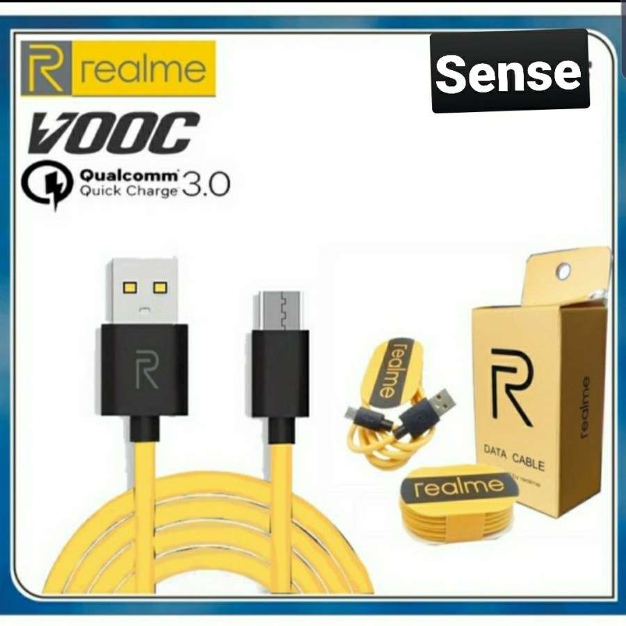 abel Data Realme Micro Usb Type C Fast Charging 3A Kabel Charger Realme VOOC - White_Cell