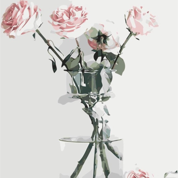 

PAINT BY NUMBER 50x40 MELUKIS SENDIRI NUMBERS- BUNGA MAWAR ORANGE 1812