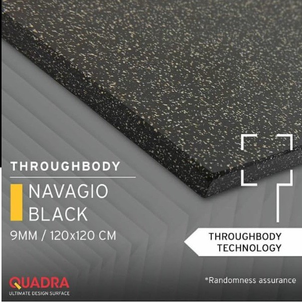 TERBAIK QUADRA GRANIT 120 X 120 BIG SIZE NAVAGIO BLACK PER LEMBAR