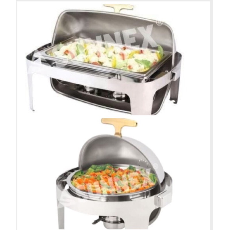 Sunnex Roll Top Chafing Dish 6,8 Lt | Prasmanan Roll Top Bulat 6,8 Lt | Prasmanan Segi Sunnex