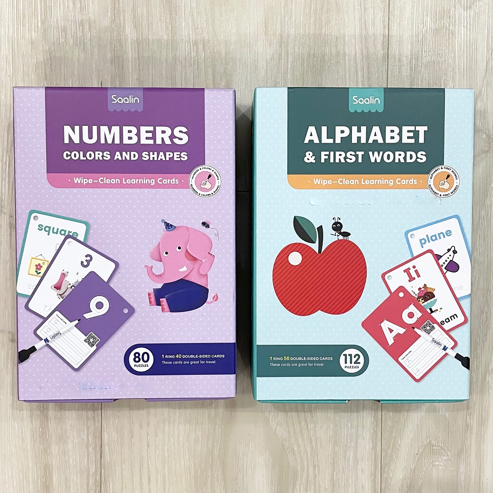 Saalin Wipe Clean Flash Cards Mainan Edukasi Anak