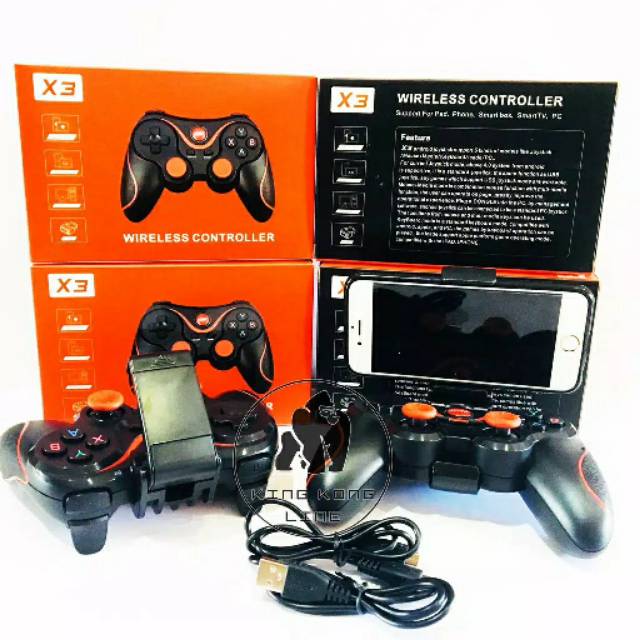 GAMEPAD X3 JOYSTIK Bluetooth Wireless Smartphone Android Holder Hp  Pc