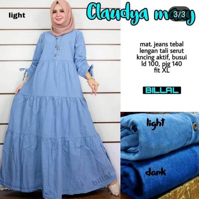 Claudya maxy/dress muslim/pakaian wanita