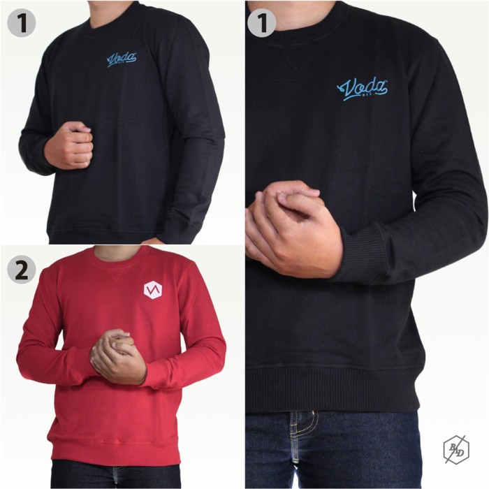 Sweater Pria Garis Salur / Kaos Sweater Jaket Oblong Cruneck - BS60