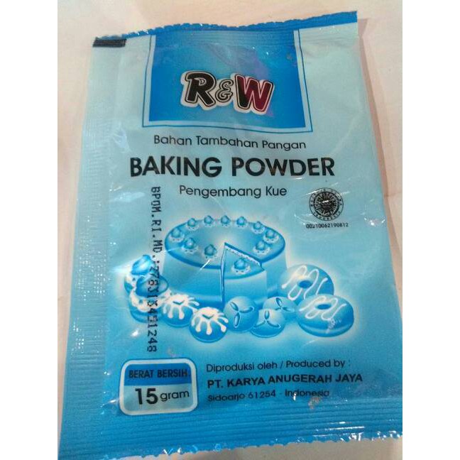 

R&W bahan tambahan pangan baking powder pengembang kue netto15gr halal