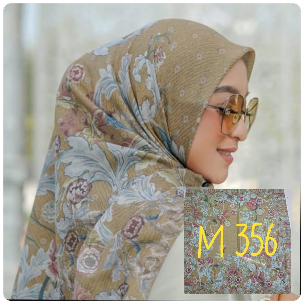 BESTSELLER Hijab Segiempat Voal Motif Printing Lasercut Kerudung Motif Square Grosir Jilbab Murah NN hijab-M356