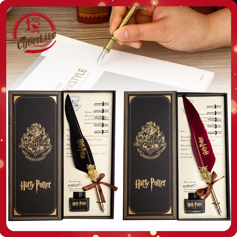 

Feather Quill Dip Pen Bulu Harry Potter Pena Kaligrafi Set Lengkap Dengan 6 Steel Nibs 1 Ink Tinta