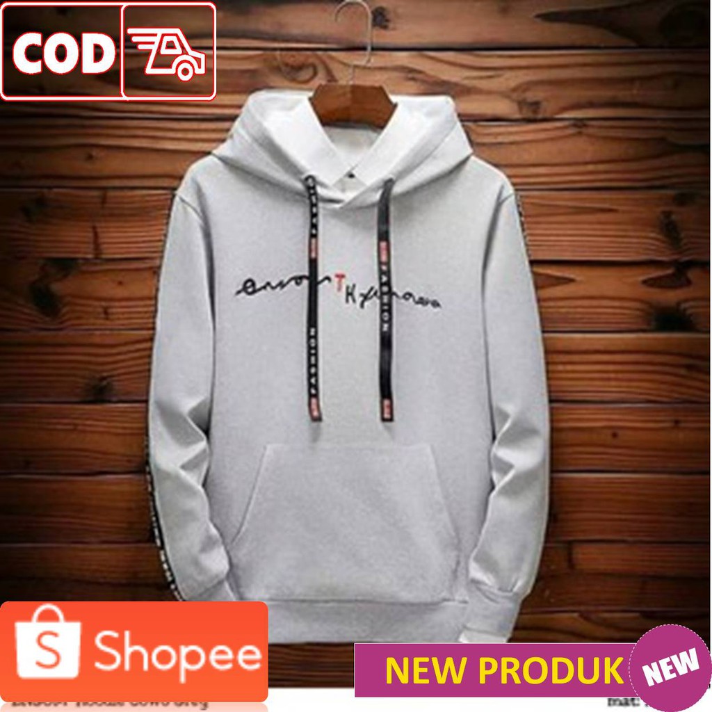 Sweater polos motif murah cowok cewek HITAM switter oblong basic unisex keren komunitas couple