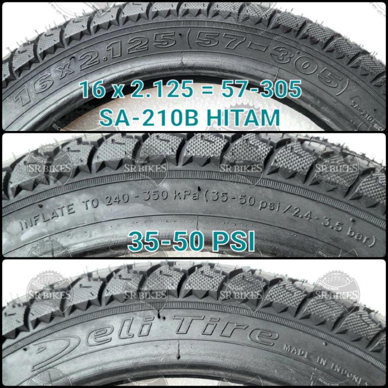 Ban Luar 16 x 2.125 Sepeda Listrik Selis. SWALLOW DELI TIRE