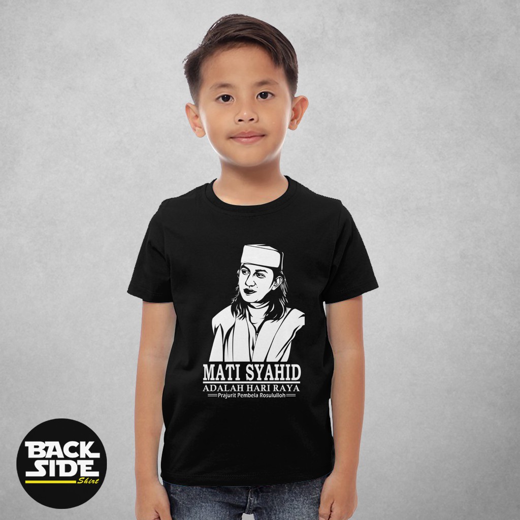 Kaos Baju Anak Habib Bahar Mati Syahid Hari Raya Baju Distro Unisex Pria Wanita Cotton Combed 30s