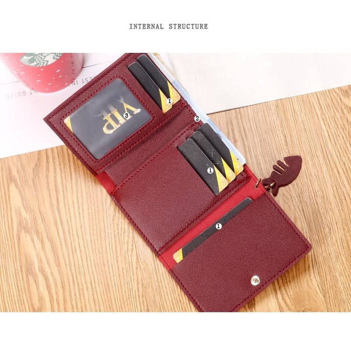 DOMPET KECIL WANITA MINI LIPAT PENDEK CEWEK WOMEN WALLET KARTU IMPORT KULIT PREMIUM MURAH LUCU GF488