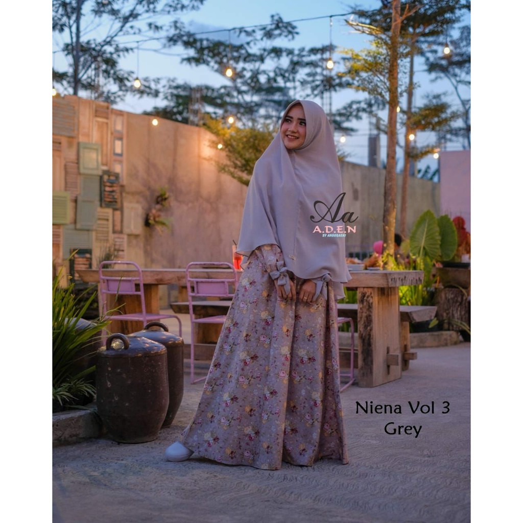 Neina Dress Vol 3 warna Grey Gamis syari ADEN by Anggraeni