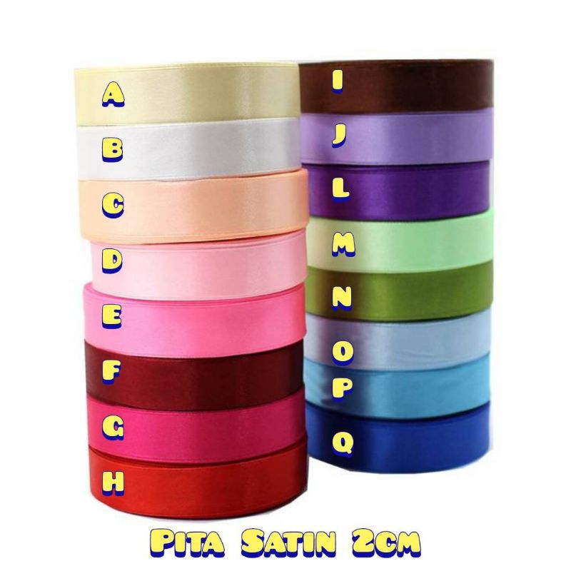 

(1 Roll) Pita Satin Warna Uk 2 cm Pita Hias Kado Pita Hias Buket Pita Satin Kain 2 Cm Pita Satin Hiasan Kado Hampers
