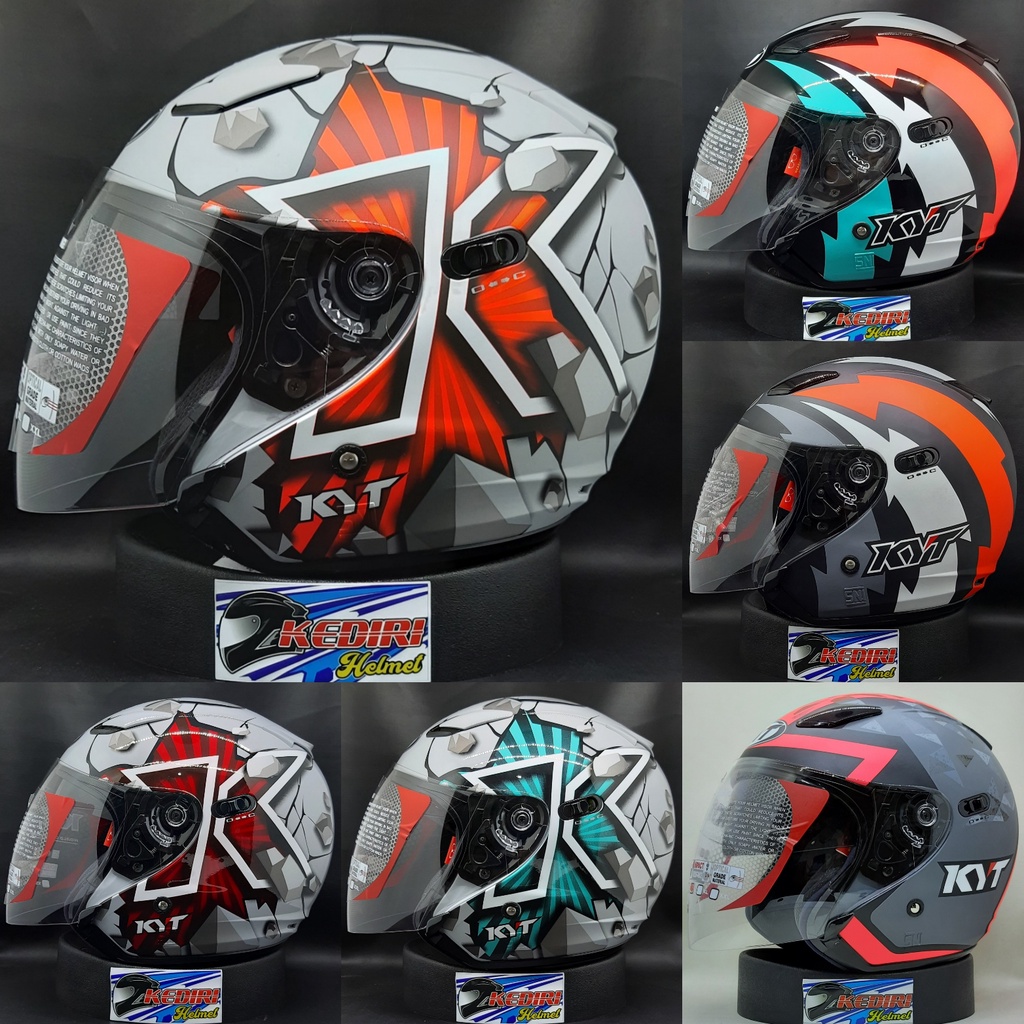 Helm KYT DJ MAXI Motif Half face Original