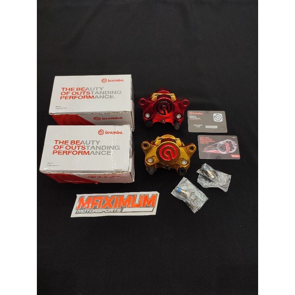 Kaliper 2 piston + card gold dan red Brembo