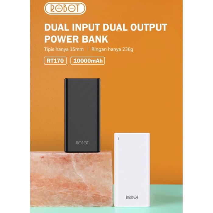 POWERBANK PB ROBOT RT170 10000MAH DUAL OUTPUT & INPUT ANTI-SLIP