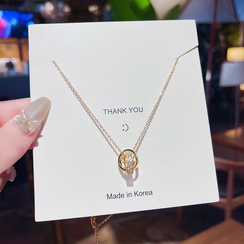 XiaoboACC Kalung Rantai Titanium Steel Lapis Emas 18K Untuk Wanita - 38CM+6.5CM