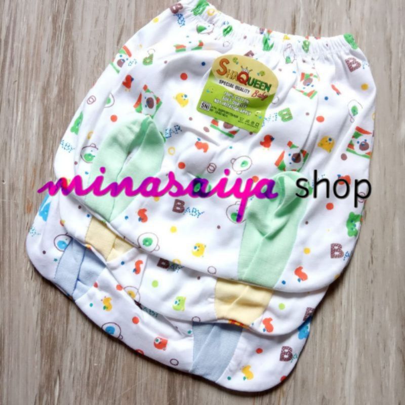 SHAQUEEN 3 pcs Celana Pop Bayi SNI Putih Motif Newborn