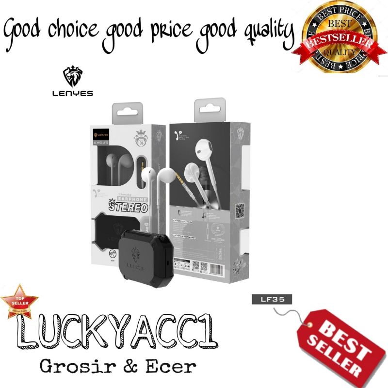 LC - Headset Handsfree Lenyes LF 35 Original Stereo Earphone / Lenyes LF35 Headset 3.5mm Plug Earpho