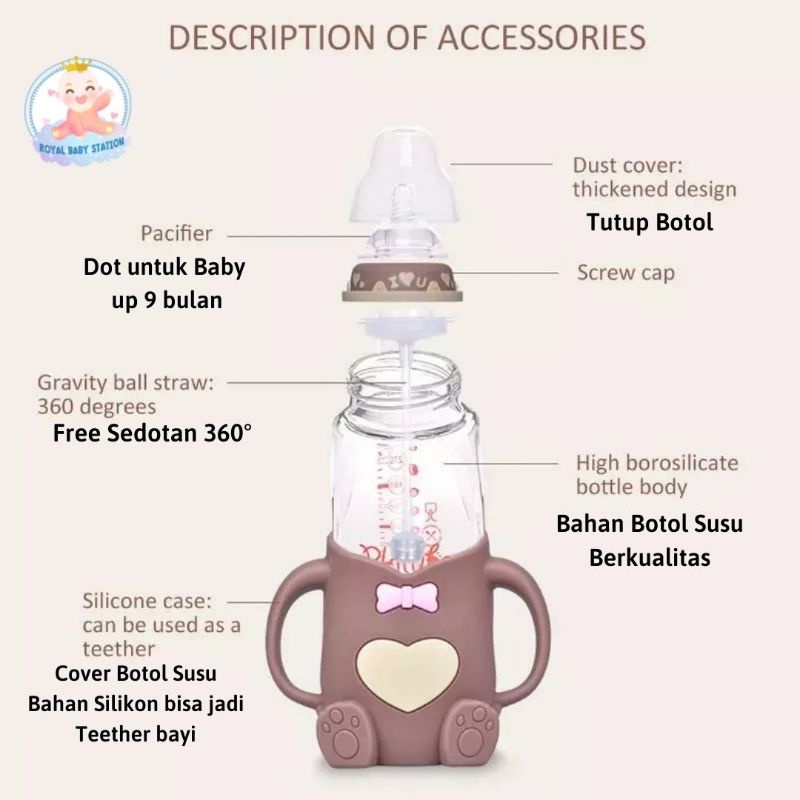 PROMO Botol Susu Dengan Pelindung silikon Model Terbaru Lucu 240ml