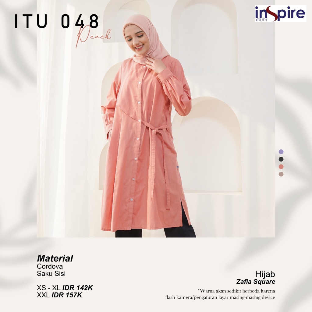 Inspire ITU 48 Atasan Tunik Muslimah Bahan Cordova Baju Wanita Polos Casual Outfit Daily OOTD