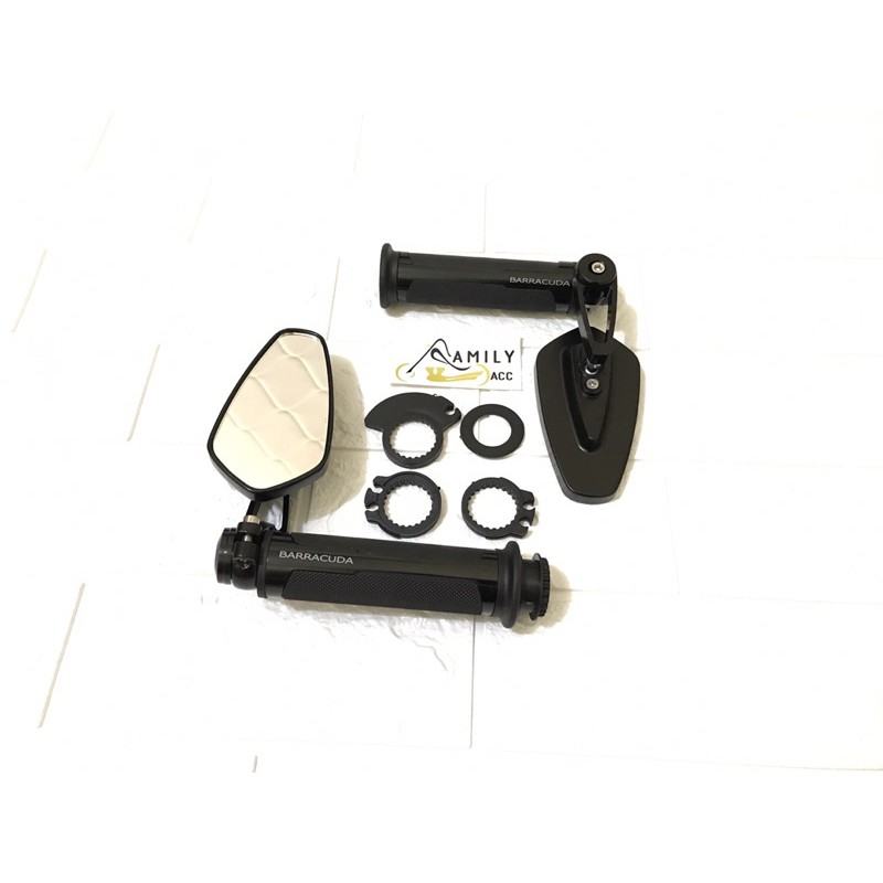 Spion Jalu Oval Bar End Model Rizoma + Handgrip Barracuda Universal Nmax Pcx Aerox Xmax Lexi Vario