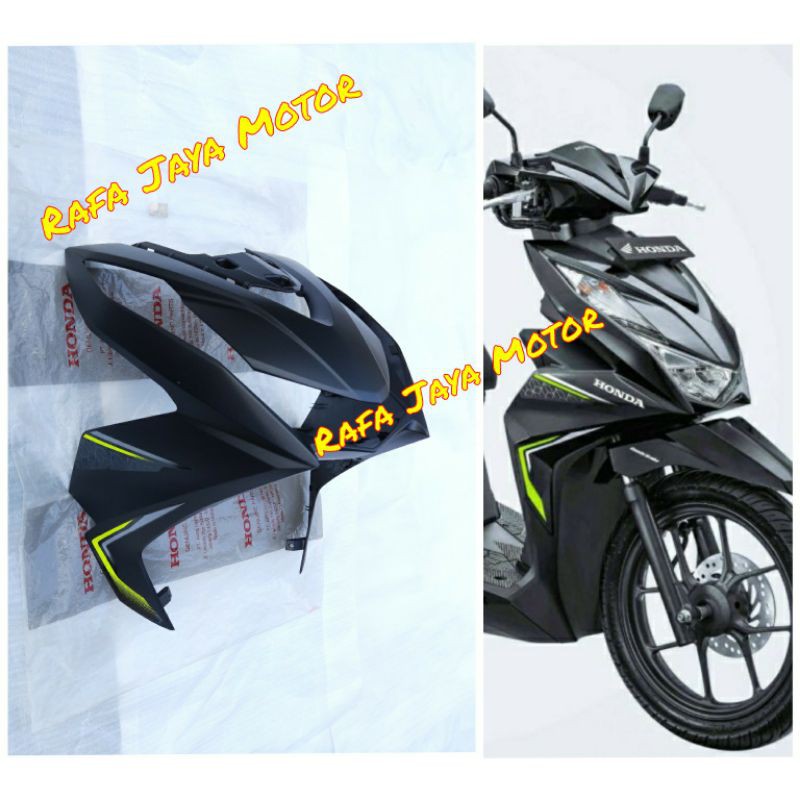 Cover Front Tameng Depan Beat 2020 LED CBS ISS Original Hitam Doff Matte Black Plus Sticker