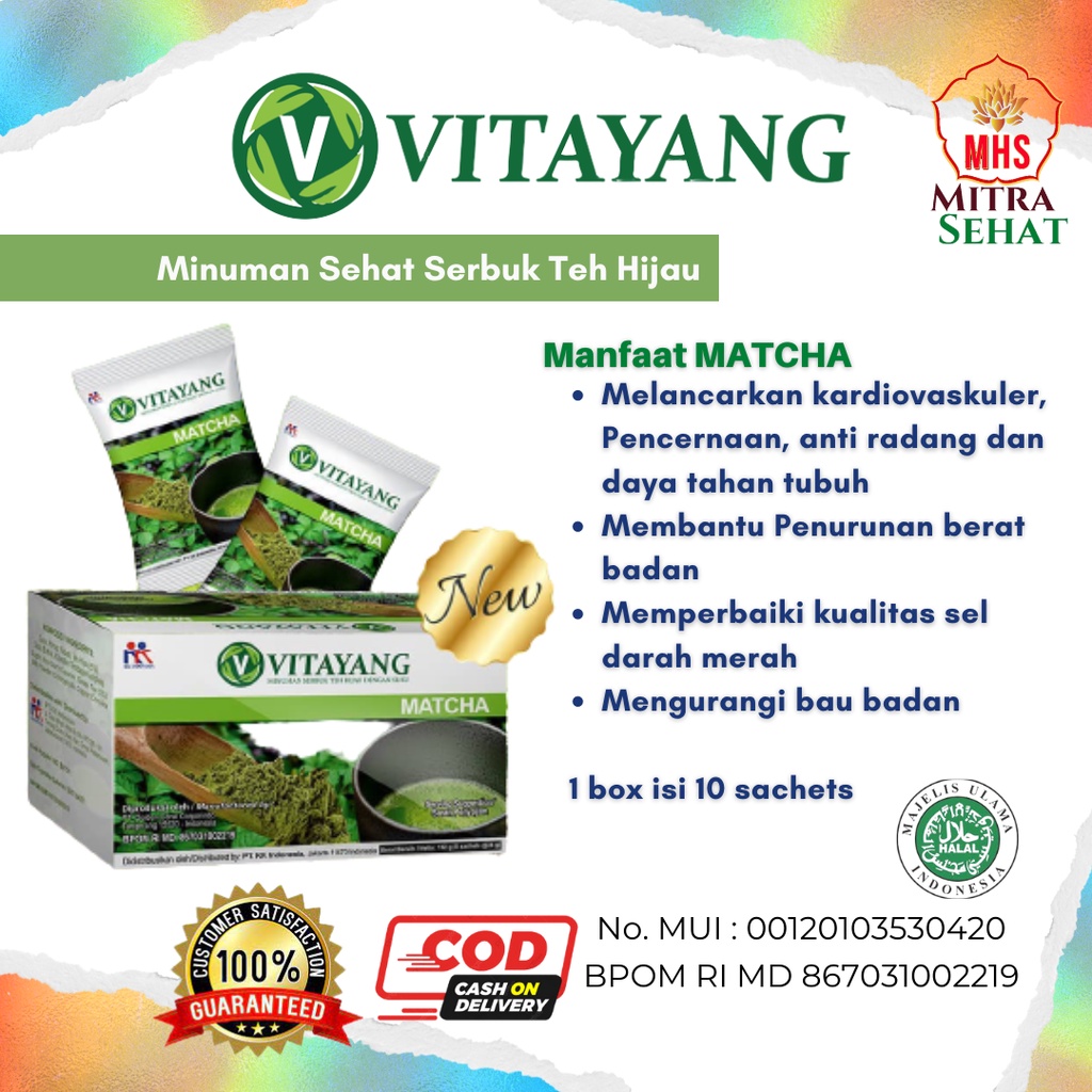 

Vitayang Matcha Minuman Serbuk Teh Hijau Klorofil Bubuk (10 Sachet)