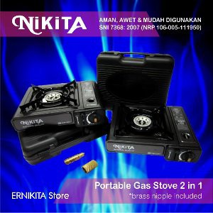 Kompor Gas Portable NIKITA 2 in 1   Brass Nipple