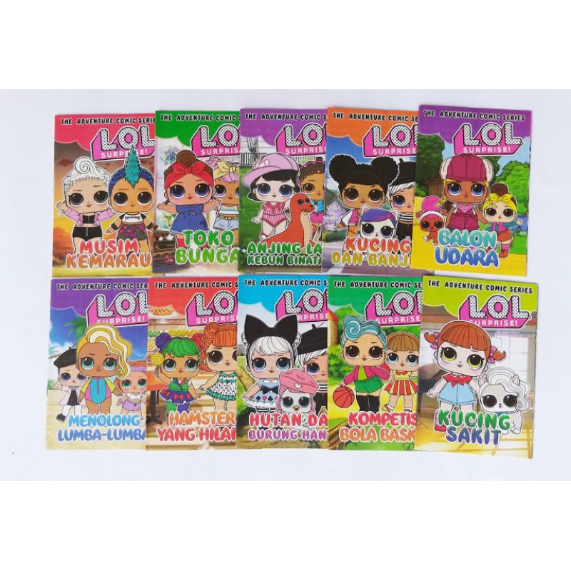 Komik LOL Mini dapat 2 buku Berwarna Lucu Murah