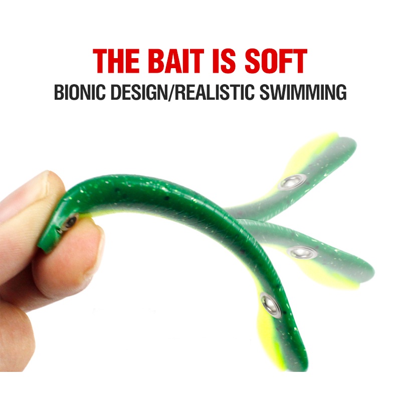 Umpan Pancing Tiruan Bentuk Ikan Bermata 3D Bahan Plastik Lembut 10cm / 6g 5 Warna