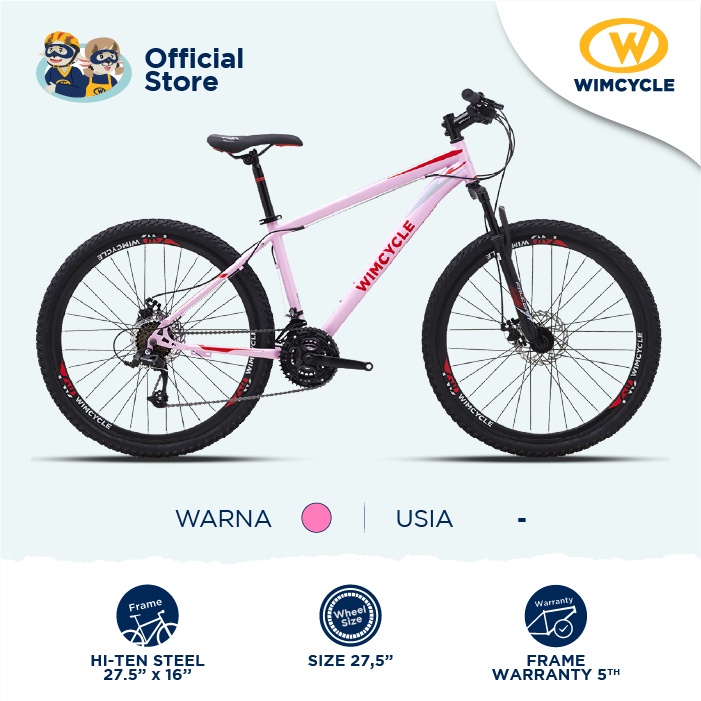 Sepeda Gunung MTB Wimcycle Falcon - Pink