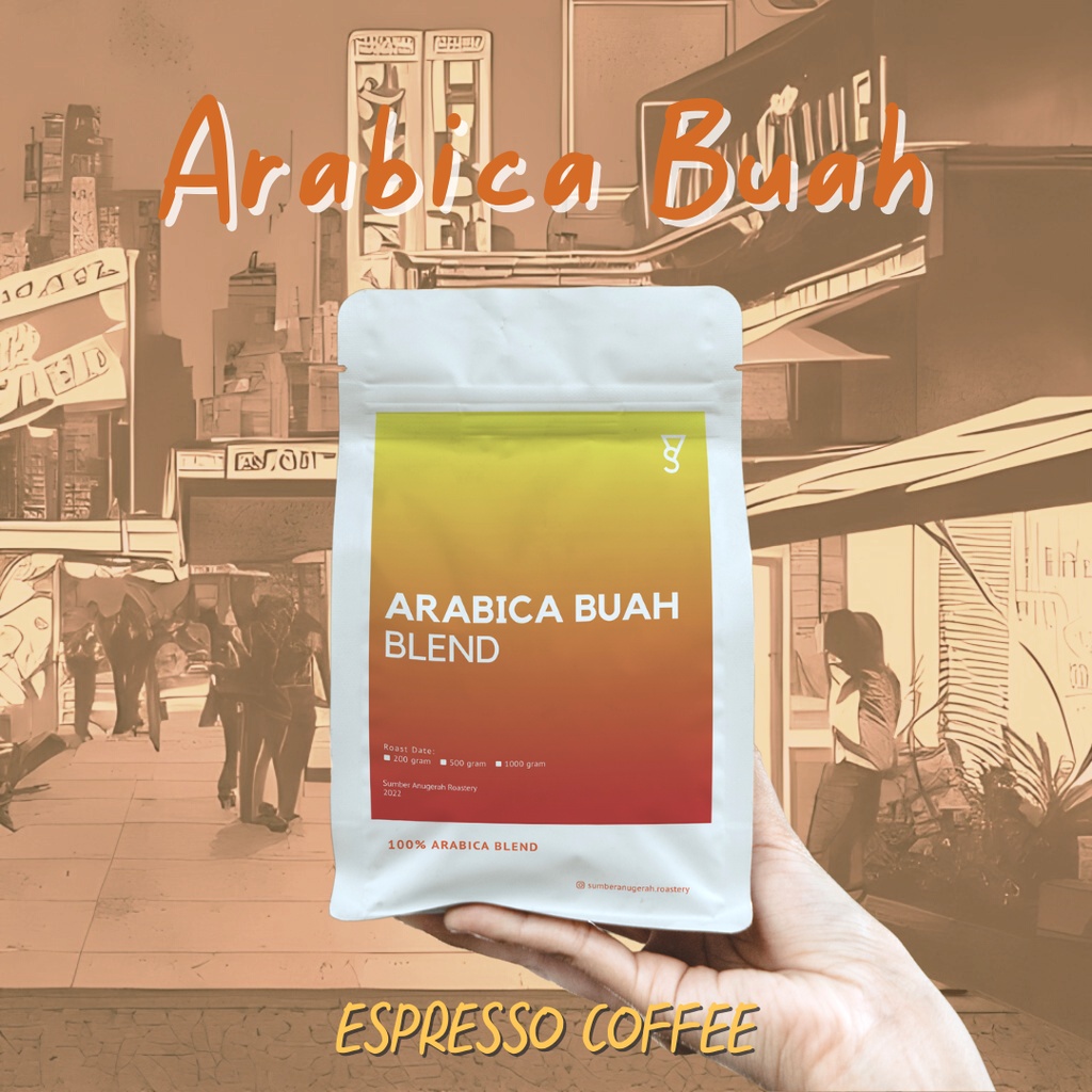 

Arabica Buah 200 gr | Espresso Blend Coffee | Biji Kopi