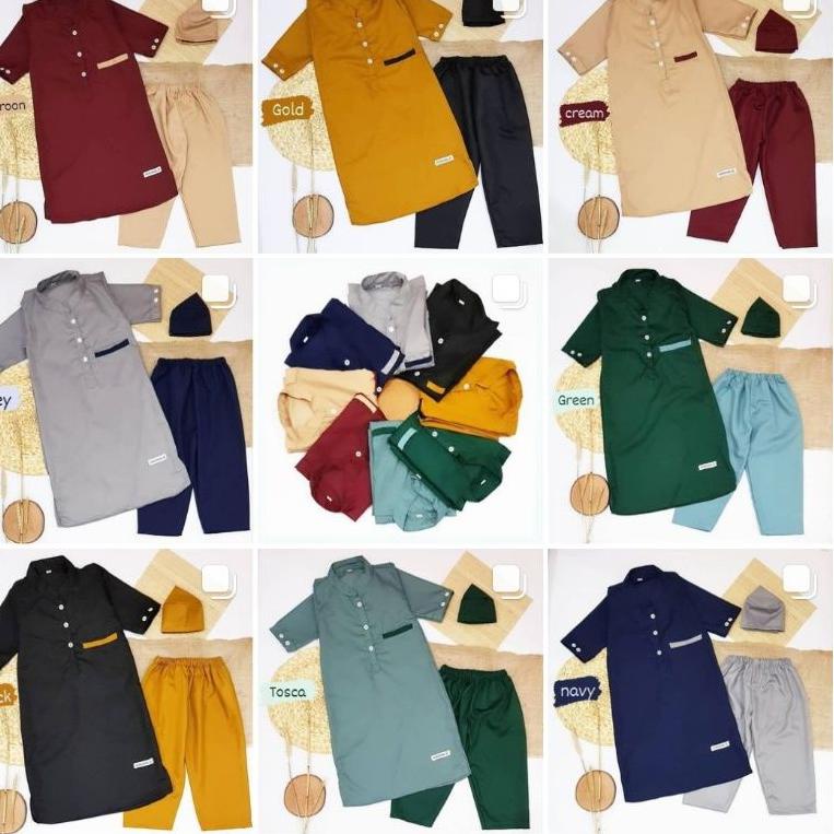 SET GAMKO ELBY (Khusus Size M L XL ) 1-4th / GAMIS KOKO ANAK / GAMKO / BAJU KOKO ANAK {LI.12My22n}