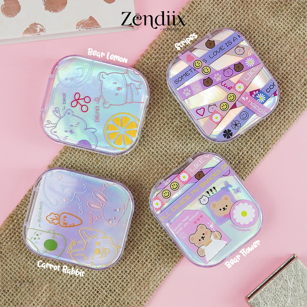 Tempat/Kotak Softlens TRAVEL KIT Motif CUTE HOLOGRAM