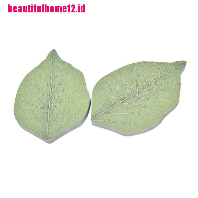 【beautifulhome12.id】Leaf Fall Kraft Paper Sticky Post It Notes Green For Work Or Study