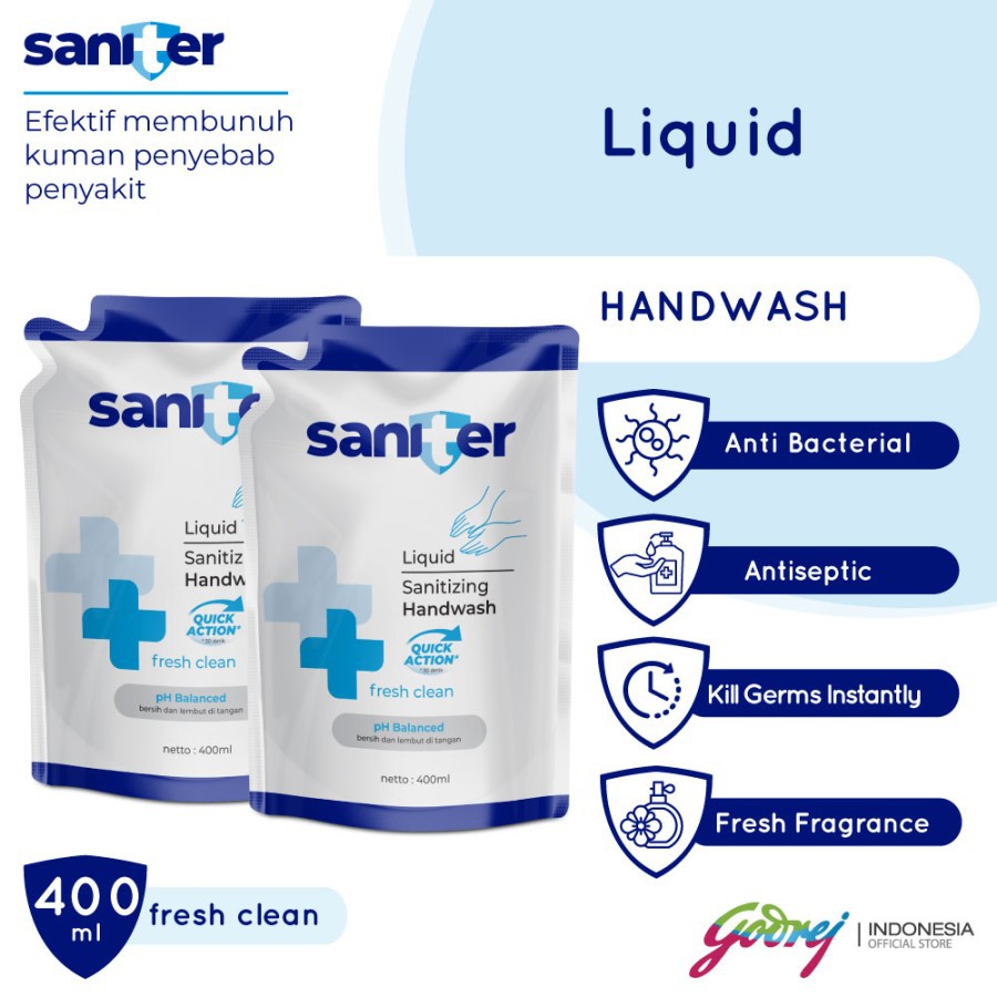 Paket 2pcs Saniter Handwash Pouch 400 ml