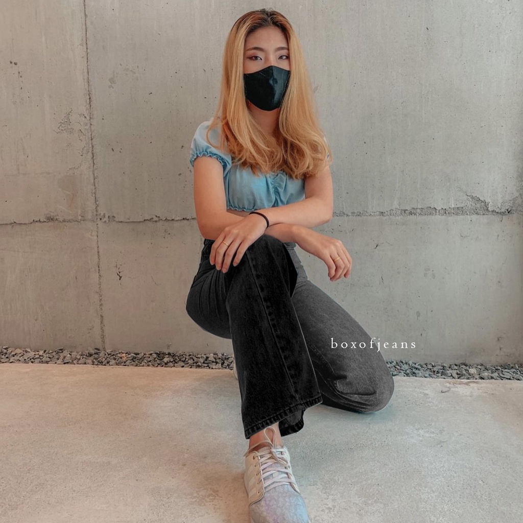 Boxofjeans - Hotty Cullote Jeans - TWO TONE BLACK