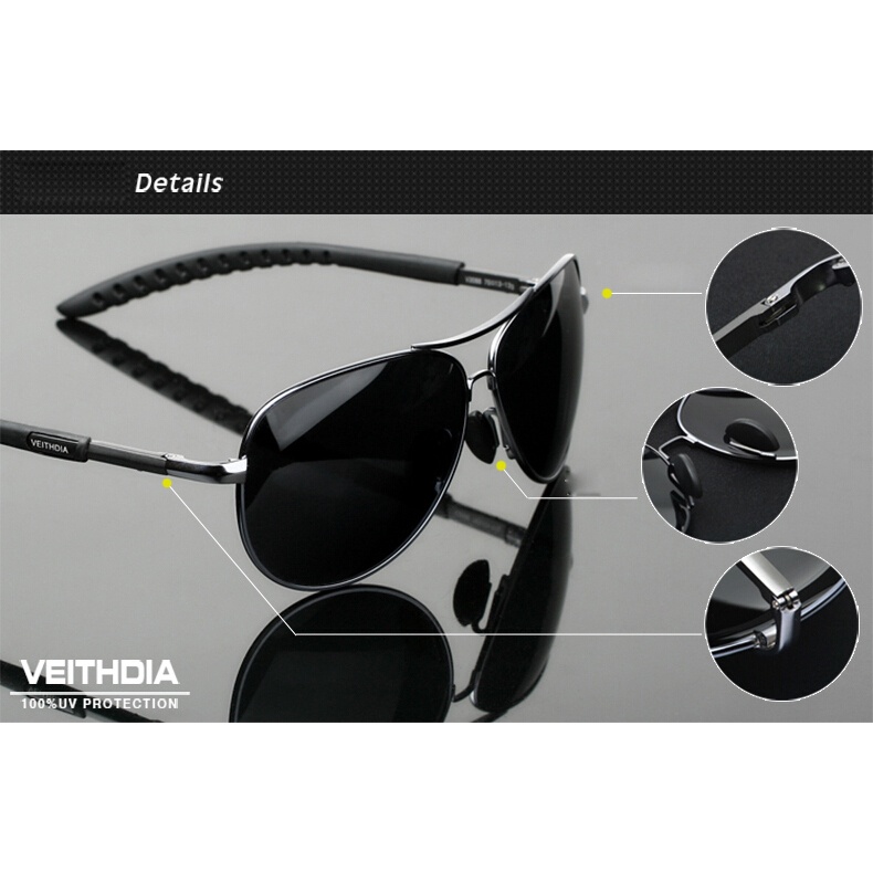 Overview of Veithdia Kacamata Aviator Polarized Sunglasses - 3360PACKAGE CONTENTS